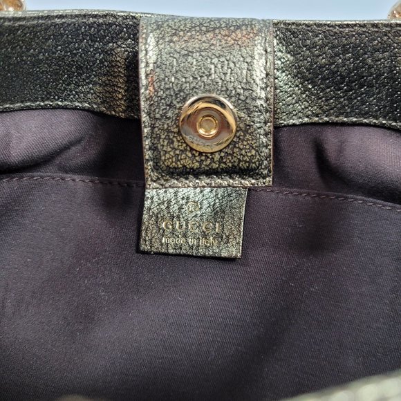 Gucci Gold Chain Link Gold Bamboo Bag - Picture 10 of 11